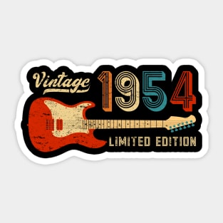 Retro 1954 Birthday Vintage Music Guitar Player Sticker